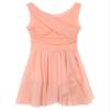 ACSUSS Women's Lyrical Dance Dress Illusion V-Neck Chiffon Asymmetric Skirted Leotard Modern Contemporary Dresses Pink XX-Large view 3