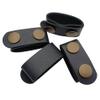 4PCS leather Heavy Duty Belt Keeper Double Snaps Tactical Belt Buckle for 2inch Wide Outdoor Sports Belt Fixing (Black) view 1