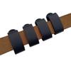 4PCS leather Heavy Duty Belt Keeper Double Snaps Tactical Belt Buckle for 2inch Wide Outdoor Sports Belt Fixing (Black) view 3