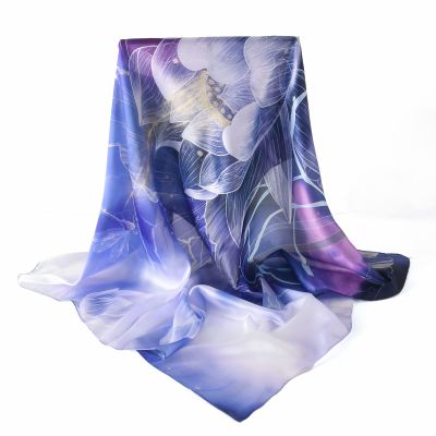 100 Percent Silk Head Scarf Lightweight Women Fashion Mulberry Silk Scarf Hair Wrapping Night Square Large 35 (Style-43)