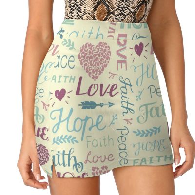 DENFY Women's Tennis Skirt Religious Pattern Golf Skorts Skirts with Shorts Pockets Workout Sports