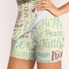 DENFY Women's Tennis Skirt Religious Pattern Golf Skorts Skirts with Shorts Pockets Workout Sports view 3