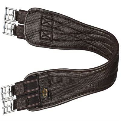 T TEKE Contoured Chafeless Girth for Horses, Airflow Waffle PVC Foam Construction with Double Side Heavy Duty Cotton Elastic and Stainless Steel Buckles (38"-56")