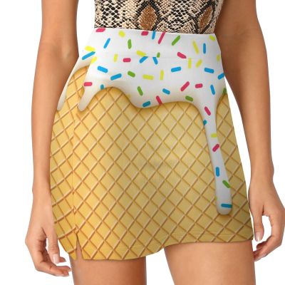 Ice Cream Cone Women's Tennis Skirt Golf Skorts Skirts Athletic Skirts with Shorts Pockets