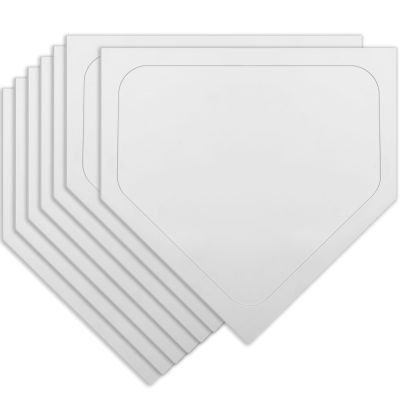 Wettarn Home Plate Baseball Softball Rubber Portable Throw Down Home Plate for Gym Teachers, Skill Camp Instructors, Backyard Batting or Pitching Practice Training (12 Pcs, White)