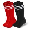 American Trends Kids Toddler Soccer Socks Softball Baseball Football Girls Boys Long Tube Knee High Socks 2 Pack Red Black White 3-6 Years view 1