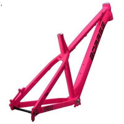 HIMALO 26er 27.5er Bike Frame 17'' Hardtail Mountain Bike Frame DH/XC/AM Aluminum Alloy Rigid Frame Disc Brake QR 135mm (Color : Pink, Size : 26x17'')