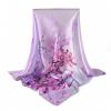 100% Pure Mulberry Silk Scarf 35" Large Square Lightweight Headscarf Womens Hair Wraps-With Gift Packed (Style-42)