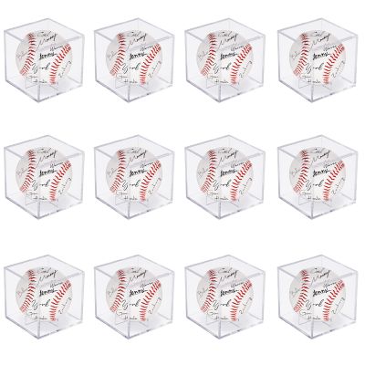12Pack Acrylic Baseball Case for Display, UV Protected Baseball Display Cube, Autographed Baseball Clear Display Case, Baseball Display Case for Memorabilia Baseball