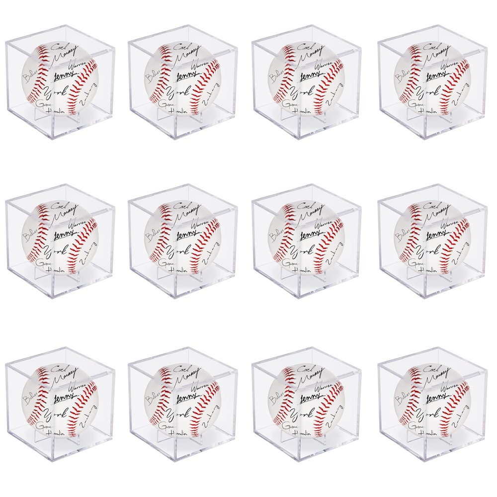 12Pack Acrylic Baseball Case for Display, UV Protected Baseball Display Cube, Autographed Baseball Clear Display Case, Baseball Display Case for Memorabilia Baseball