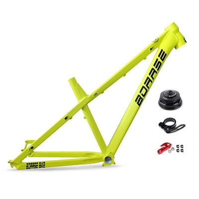 26er 27.5er Mountain Bike Frame Hardtail DH/XC/AM MTB Frame 17'' Disc Brake Aluminum Alloy Frame QR 135mm(Yellow,27.5 * 17'')