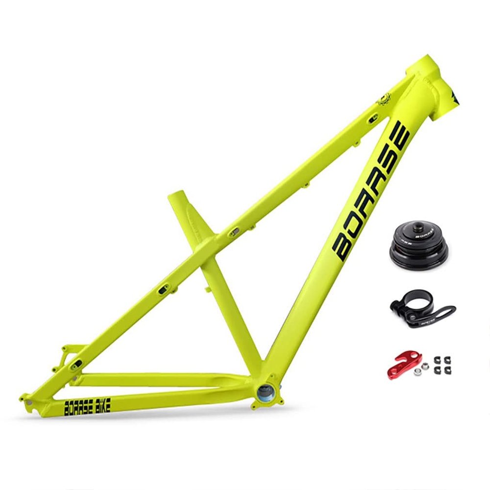 26er 27.5er Mountain Bike Frame Hardtail DH/XC/AM MTB Frame 17'' Disc Brake Aluminum Alloy Frame QR 135mm(Yellow,27.5 * 17'')