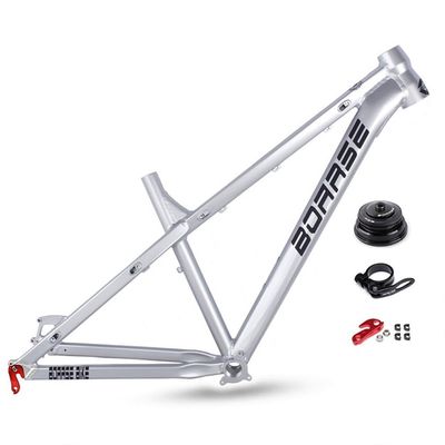 26er 27.5er Mountain Bike Frame Hardtail DH/XC/AM MTB Frame 17'' Disc Brake Aluminum Alloy Frame QR 135mm(Silver,27.5 * 17'')
