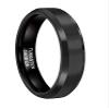CROWNAL 3mm Black Tungsten Carbide Rings for Men Women Wedding Bands Beveled Polished Edges Matte Finish Comfort Fit (Black 3mm,9) view 1