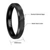 CROWNAL 3mm Black Tungsten Carbide Rings for Men Women Wedding Bands Beveled Polished Edges Matte Finish Comfort Fit (Black 3mm,9) view 3