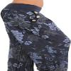 Women's Casual Floral Print Slacks Vintage Elastic Waist Pocket Wide Leg Pants Summer Beach Loose Lounge Trousers (Dark Blue,Small) view 2