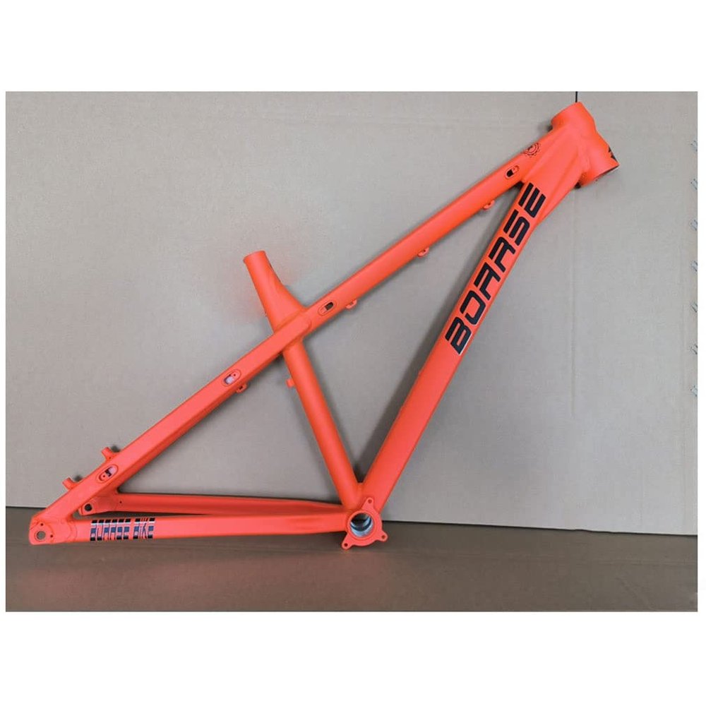 HIMALO 26er 27.5er Bike Frame 17'' Hardtail Mountain Bike Frame DH/XC/AM Aluminum Alloy Rigid Frame Disc Brake QR 135mm (Color : Orange, Size : 26x17'')