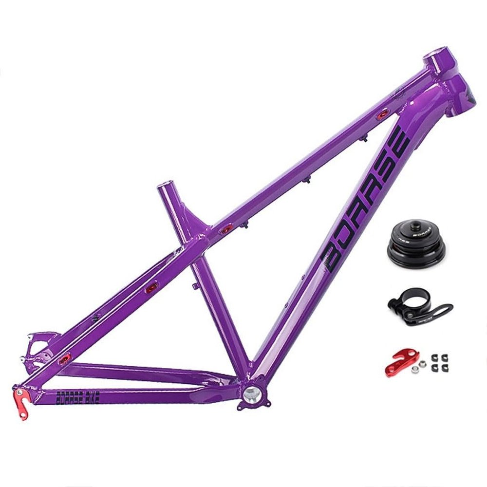 26er 27.5er Mountain Bike Frame Hardtail DH/XC/AM MTB Frame 17'' Disc Brake Aluminum Alloy Frame QR 135mm(Purple,27.5 * 17'')