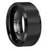 CROWNAL 7mm Black Tungsten Carbide Rings for Men Women Wedding Bands Beveled Polished Edges Matte Finish Comfort Fit (Black 7mm,9) view 1