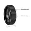CROWNAL 7mm Black Tungsten Carbide Rings for Men Women Wedding Bands Beveled Polished Edges Matte Finish Comfort Fit (Black 7mm,9) view 3