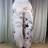 Women's Casual Floral Print Slacks Vintage Elastic Waist Pocket Wide Leg Pants Summer Beach Loose Lounge Trousers (Light Pink,4X-Large) view 4