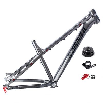26er 27.5er Mountain Bike Frame Hardtail DH/XC/AM MTB Frame 17'' Disc Brake Aluminum Alloy Frame QR 135mm(Titanium,26x17'')