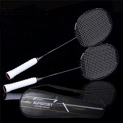 2Pcs 6U 72g Ultralight G4 T700 100% Full Carbon Fiber 22-30Lbs Strung Professional Badminton Racket with Bag (2pcs White)