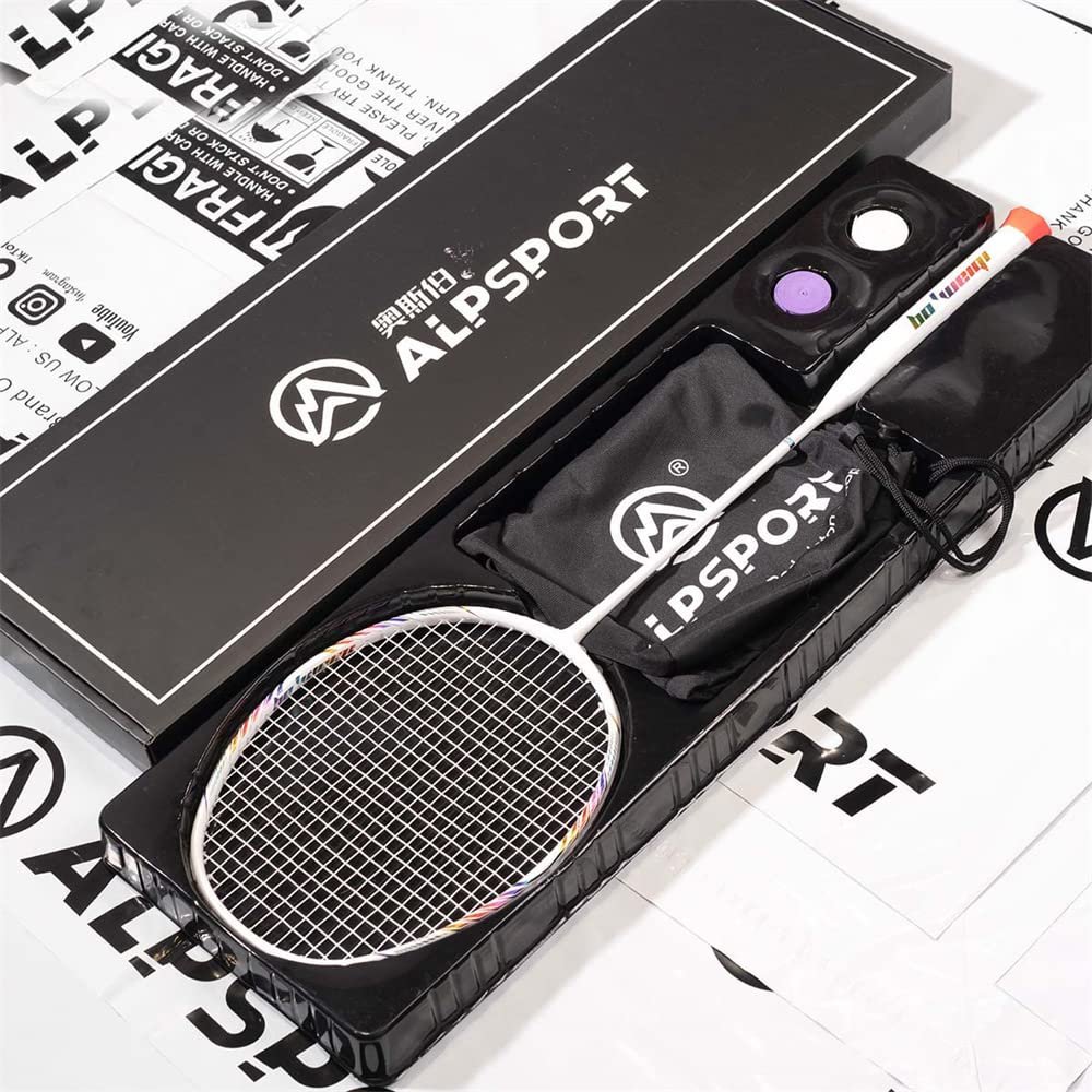 BBQ2.0 8U G5 65g Super Light 100% Full Carbon Fiber Raket Professional Badminton Racket with Free String Bag (1pcs White Boxed)