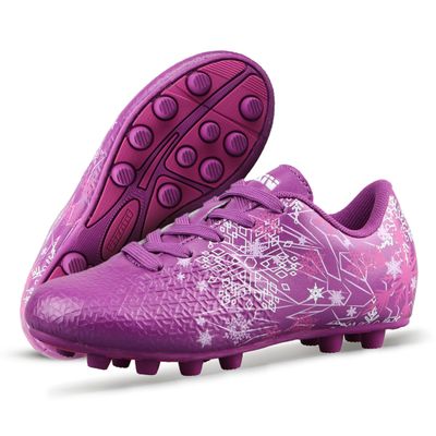Vizari Frost Kids Soccer Cleats  Toddler, Little Kids Firm Ground Football Shoes with Rubber Studs | Lightweight, Comfortable, Non-Slip Design Purple