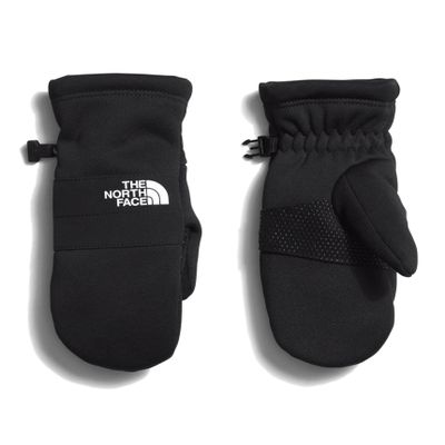 The North Face Little Kids' Sierra Etip Mitt - Touchscreen Compatible Winter Mittens, Webbing Pull at Cuffs for Easy On/Off, TNF Black, Large