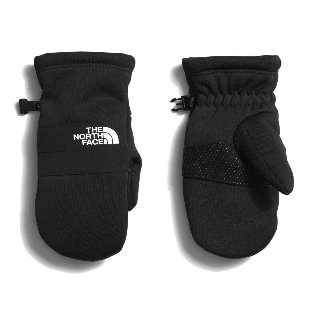 The North Face Little Kids' Sierra Etip Mitt - Touchscreen Compatible Winter Mittens, Webbing Pull at Cuffs for Easy On/Off, TNF Black, Large