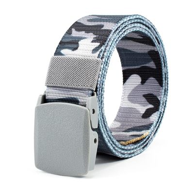 Nylon Belt for Men, Military Tactical Breathable Belt. fast through the airport Metal security Detect (Light grey camo)