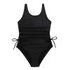 Summer Toddler Girls Solid 1 Piece Swimwear Beach Onesie Swimsuit Bikini Bikini for Girls (Black, 7-8 Years) view 1
