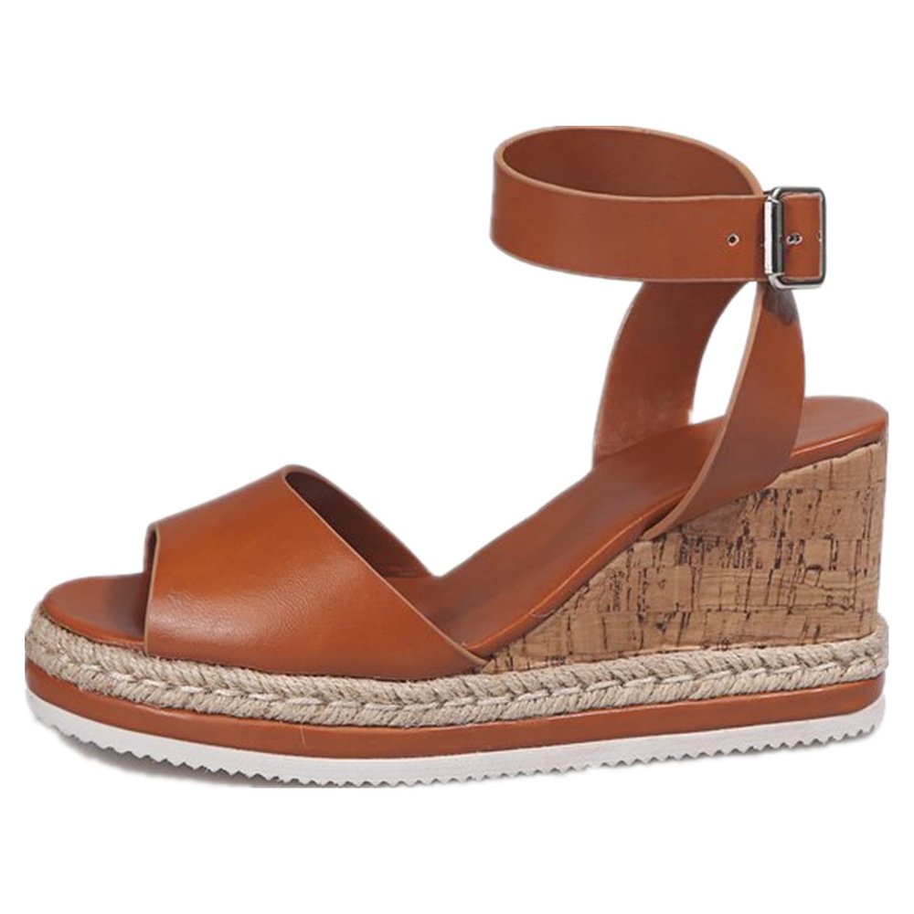 Ladmiple Summer Sandals Wide Espadrille Wedge Sandals for Women Comfortable Strappy Platform Sandals Casual Summer Shoes