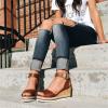 Ladmiple Summer Sandals Wide Espadrille Wedge Sandals for Women Comfortable Strappy Platform Sandals Casual Summer Shoes view 3
