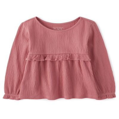 The Children's Placebaby-girlsAnd Toddler Long Sleeve Everyday Casual Knit ShirtLotus Flower6-9 Months