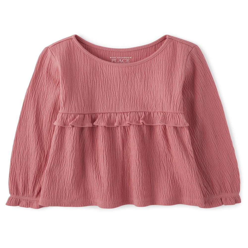 The Children's Placebaby-girlsAnd Toddler Long Sleeve Everyday Casual Knit ShirtLotus Flower6-9 Months