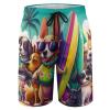 YNEE Cartoon Dog Boys Teens Swim Trunks Quick Dry Surfing Board Shorts Drawstring Cartoon Dog view 1