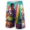 YNEE Cartoon Dog Boys Teens Swim Trunks Quick Dry Surfing Board Shorts Drawstring Cartoon Dog view 2