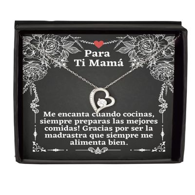 Regalos Cristianos para Mama - Me Encanta cuando cocinas. Collar de Cristal solitario