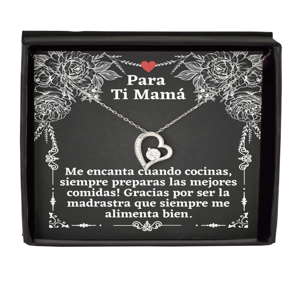 Regalos Cristianos para Mama - Me Encanta cuando cocinas. Collar de Cristal solitario