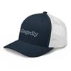 Allegedly Trucker hat, Embroidered Unisex hat, Lawyer hat, Law Student, Law School, Attorney Gift. Navy/White view 4