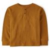 The Children's Place Boys' Long Sleeve Thermal Henley Shirt, Honey Comb, X-Small view 1