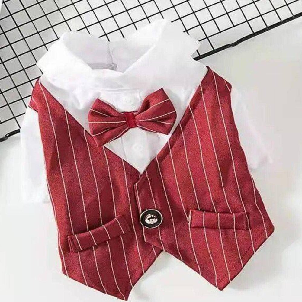 Dog Clothes cat Clothes Spring and Summer Clothes Thin Suit Shirt Suit Wedding Dress for Small Dogs