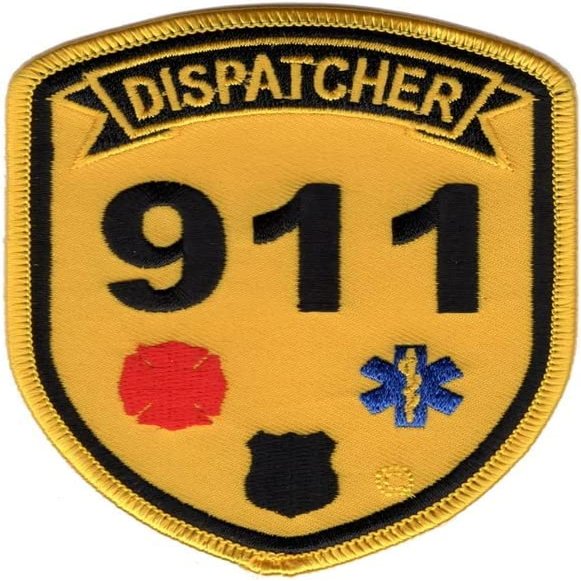 911 Dispatcher Patch Yellow Police Fire EMS Paramedic Rescue Emergency - F 126