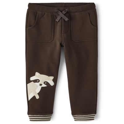 Gymboree,and Toddler Fleece Jogger Sweatpants,Racoon,12-18 Months