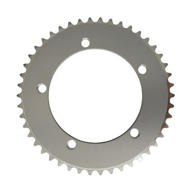 MYEEI Fixed Gear Chain Ring 44T 46T 48T 50T 52T 53T Fixie Road Track Bike Chainwheel Single Speed 130mm BCD Chainring Silvery 1/8" (Color : 53T Silvery)
