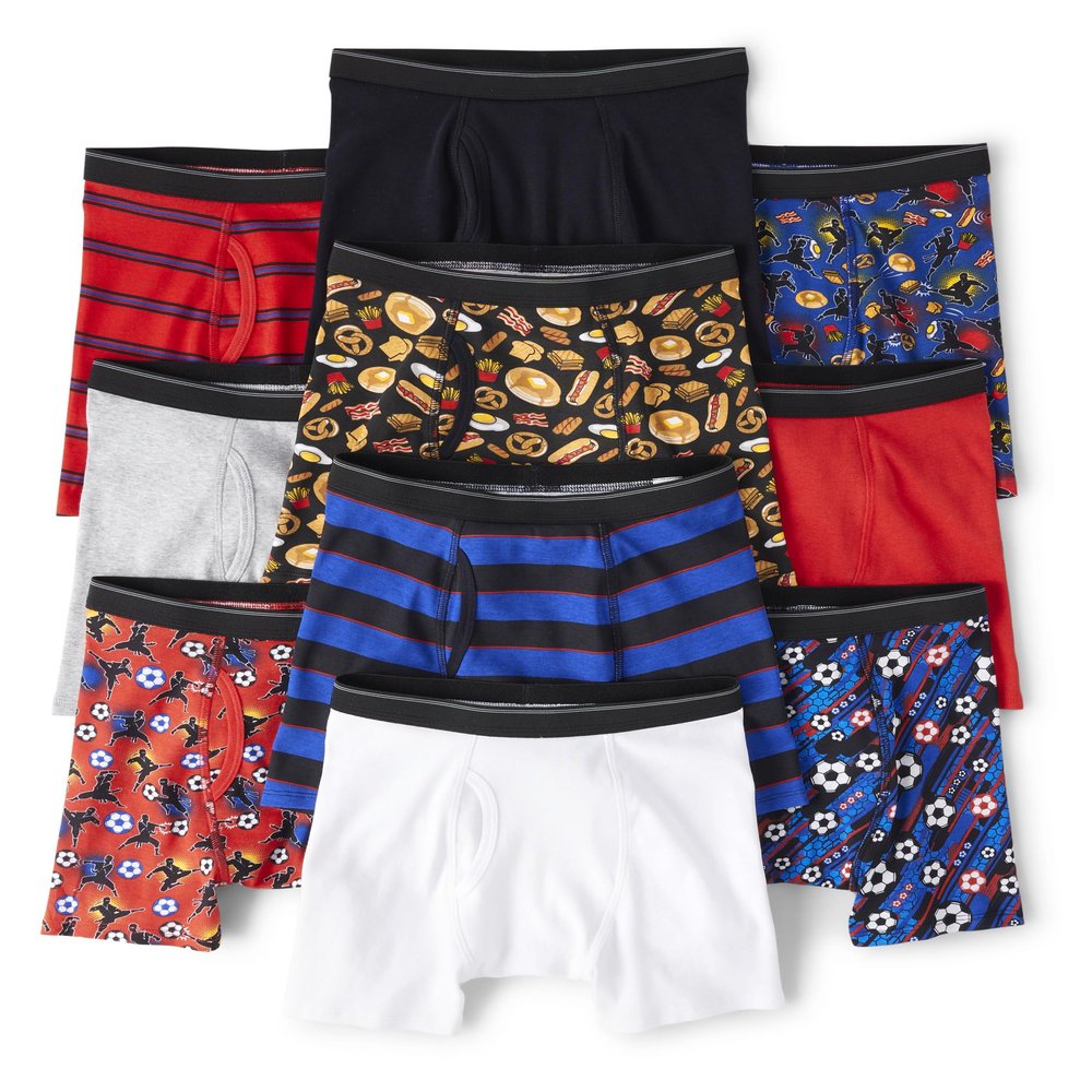 The Children's Place,Cotton Boxer Briefs Underwear Variety 10-Pack,XLarge (14)