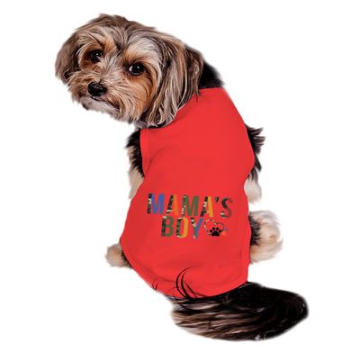 Mama's Boy Dog Shirt, Red Mama's Boy Dog Shirt, Mother's Day Shirt for Dogs, Clothes for Pets (5XL 70-90 lbs, Red Shirt)