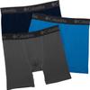 Columbia Men's Overall Mesh Boxer Brief 3 Pair, Charcoal/Compass Blue/Collegiate Navy, Small view 1
